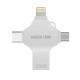 Green Lion 4-in-1 USB Flash Drive (128GB, Silver)