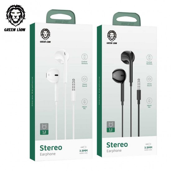Green Lion Stereo Earphone (1.2m, White)