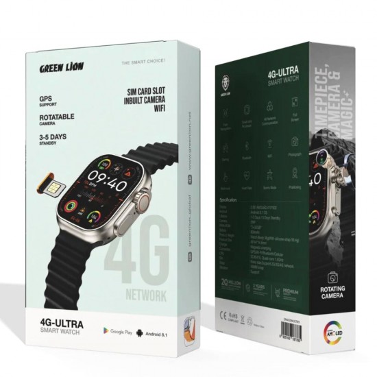 Green Lion 4G Ultra Android Smartwatch (Titanium)