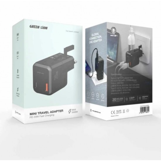 Green Lion Mini Travel adapter PD 20W (Black)