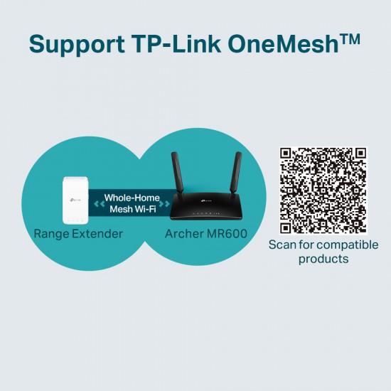 Tp-link 4G+ Cat6 AC1200 Wireless Dual Band Gigabit Router (Archer MR600 V2.0)