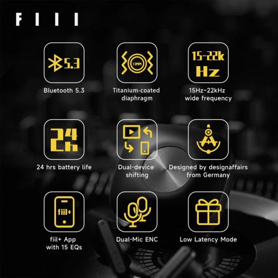 FIIL Key Ture Wireless Earbuds Bluetooth 5.3 Low Latency TWS In-Ear Headphones (White)