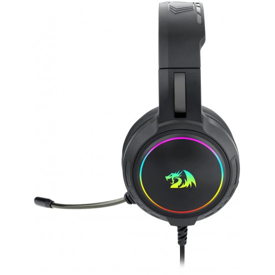 Redragon H270 RGB Gaming Headset with Microphone, Wired, Compatible with Xbox One, Nintendo Switch, PS4, PS5, PC, Laptops and Nintendo Switch (Black)
