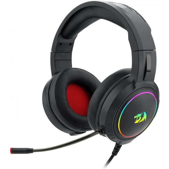 Redragon H270 RGB Gaming Headset with Microphone, Wired, Compatible with Xbox One, Nintendo Switch, PS4, PS5, PC, Laptops and Nintendo Switch (Black)