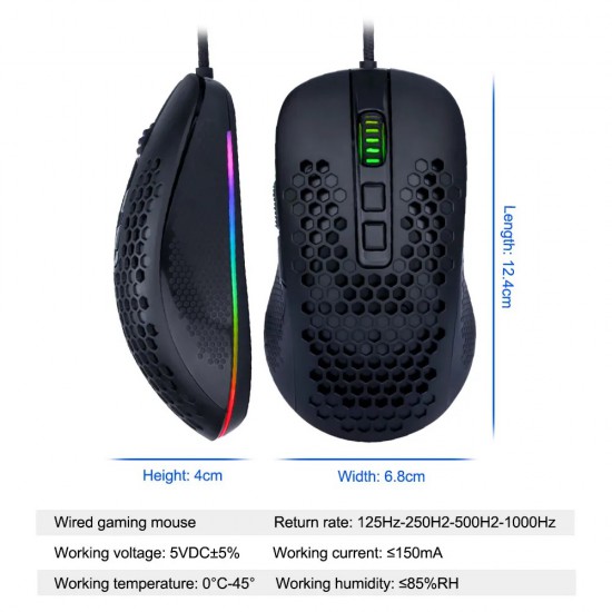 E-YOOSO X-19 Wired RGB Gaming Mouse (Black)