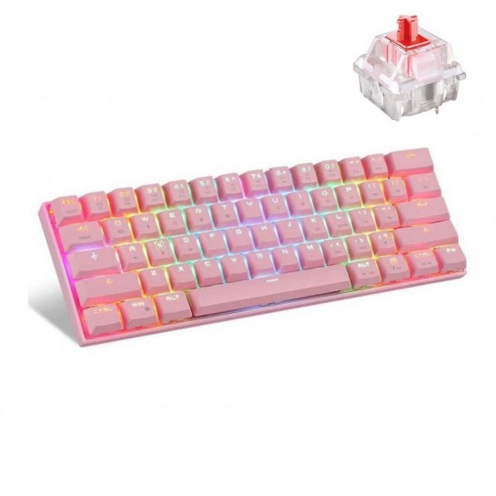 Motospeed CK62 Gaming keyboard Pink - RED Switch