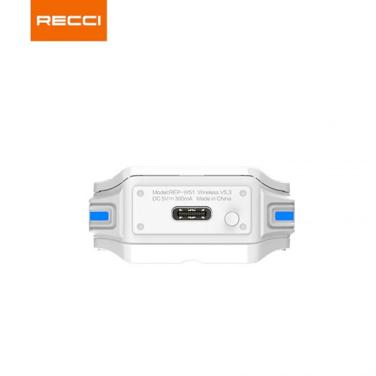 Recci REP-W51 RAZOR earphones Sliding cover design - White