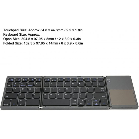 B033 Foldable Bluetooth Keyboard with Touchpad for Windows/iOS/Android