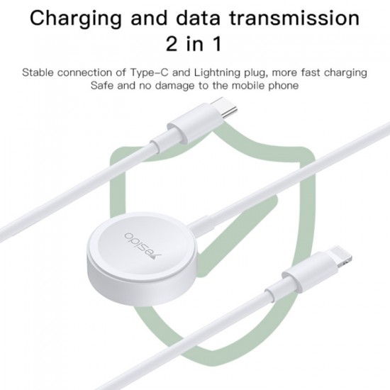 Yesido CA113 Charging Cable for Apple Watches & Lightning Devices (2-in-1)