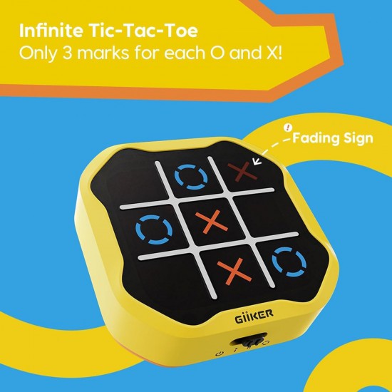 GiiKER Tic Tac Toe Bolt Game, 3 in 1 Portable Puzzle Game Console