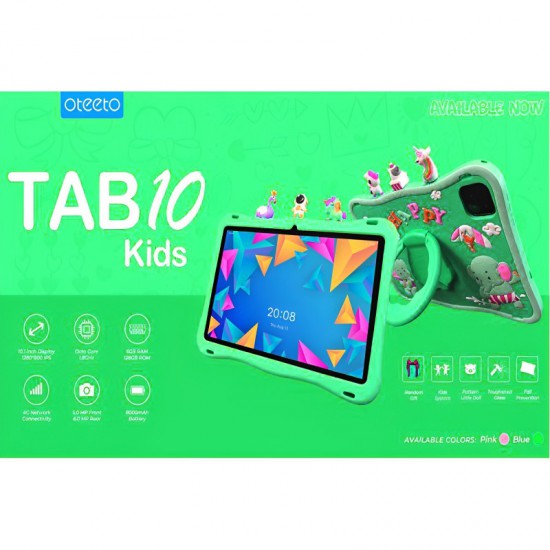 Oteeto Tab 10 Kids - Android Tablet (128GB / Gray & Green)