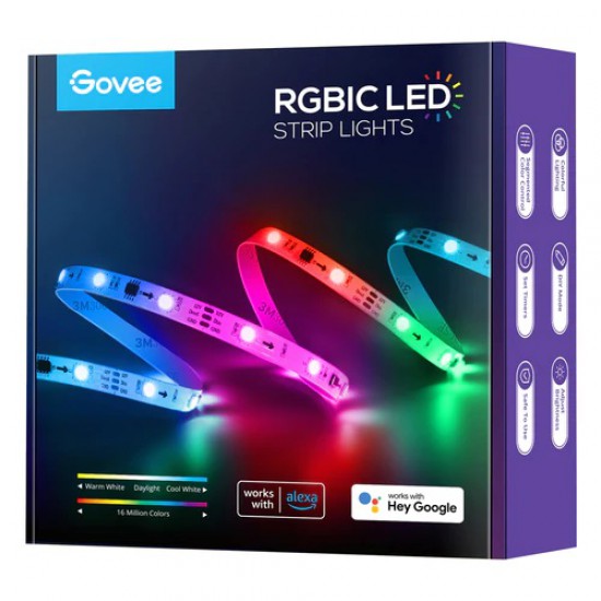 Govee RGBIC Wi-Fi and Bluetooth LED Strip Lights (5m, H6143)