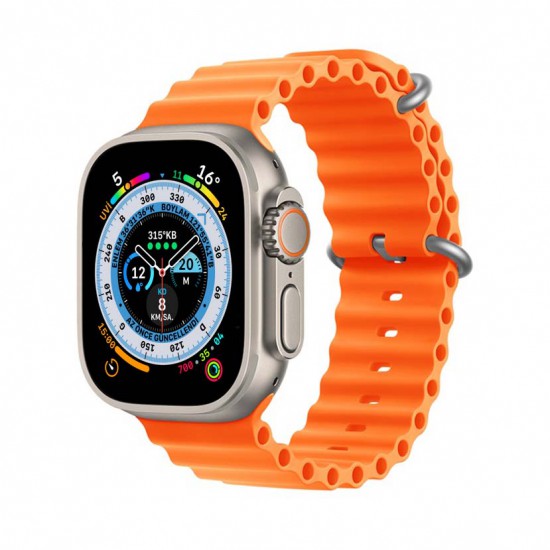 Riversong Motive 5T Smart Watch - Titanium + Orange Strap