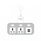 ONESAM OS-U03 Power socket 2 USB CHARGING PORT 2 UNIVERSAL SOCKET 3 INDEPENDENT SWITCHS USB OUTPUT : GREEN USB (5V/2.4A) RATED POWER : 3000W
