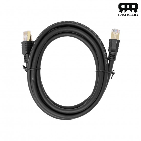 RANSOR CAT8 2m/6.5ft Premium Ethernet Cable - Black