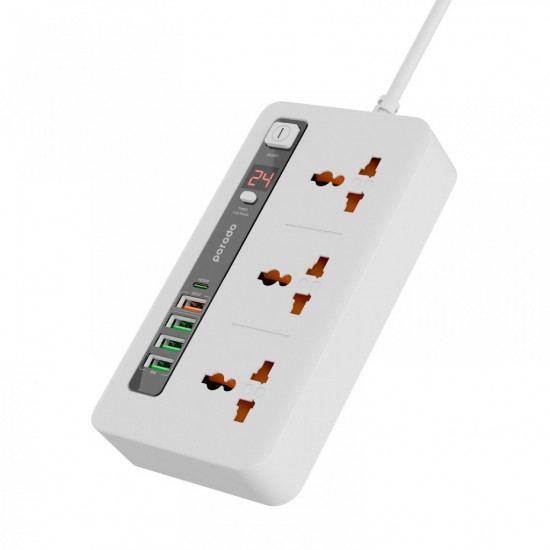 Porodo Multi-Port Power HUB 4 USB-A/USB-C Ultimate Home & Office Kit 2M (White)