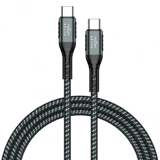 Brave USB-C to USB-C Cable (1.2m, Braided Black, BDC-39)