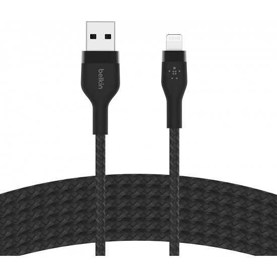 Belkin Boost Charge Pro Flex Braided USB Type A to Lightning Cable 3M - Black