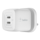 Belkin BoostCharge Pro Dual USB-C GaN Wall Charger with PPS 45W - White