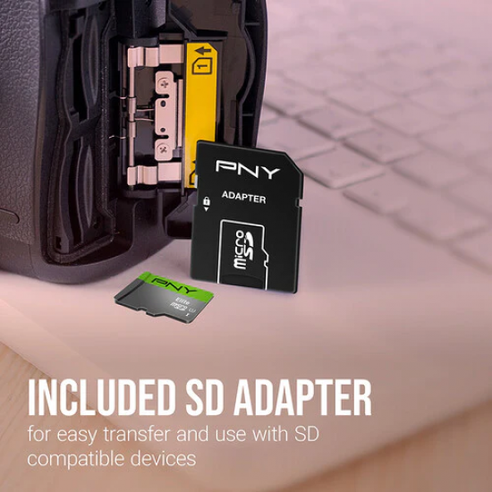 PNY 64GB ELITE UHS-I MICROSDHC MEMORY CARD WITH SD ADAPTER