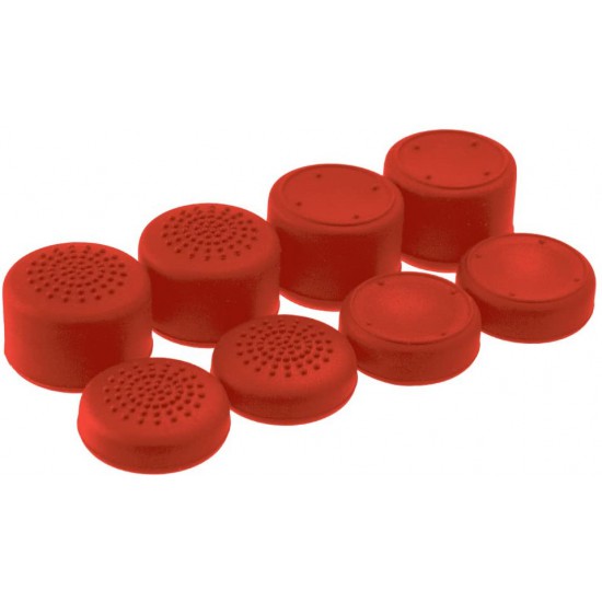 8PCS SILICONE THUMB STICK GRIP COVER CAP JOYSTICK FOR PS4 GAME ANALOG CONTROLLER - RED