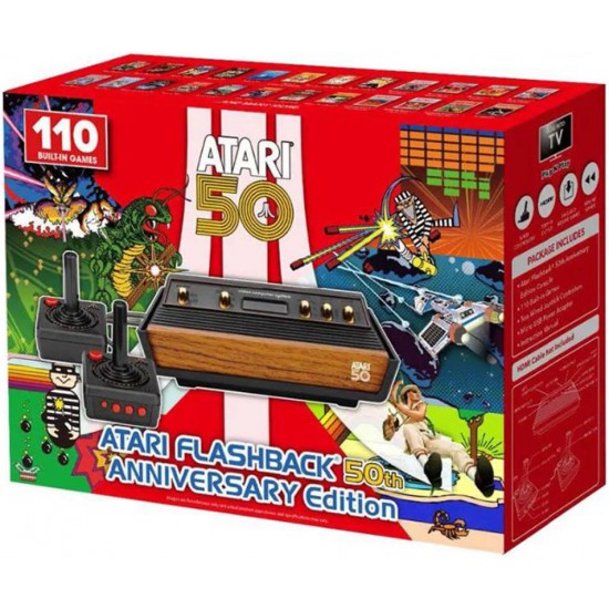 Atari Flashback 50th Anniversary Edition Console, Built In 110 Classic Games, Comes With 2 Wired Game Joysticks, Powered By Micro USB, Black | AR3070