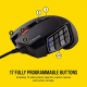 Corsair Scimitar RGB Elite, MOBA/MMO Gaming Mouse, Black, Backlit RGB LED, 18000 DPI