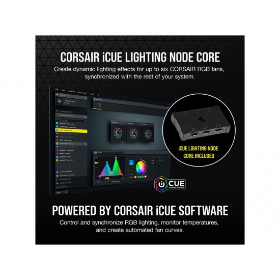 Corsair iCUE SP140 RGB ELITE Performance 140mm PWM Fan Dual Fan Kit with Lighting Node CORE