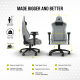 Corsair TC200 Gaming Chair - Plush Leatherette Light Grey/White