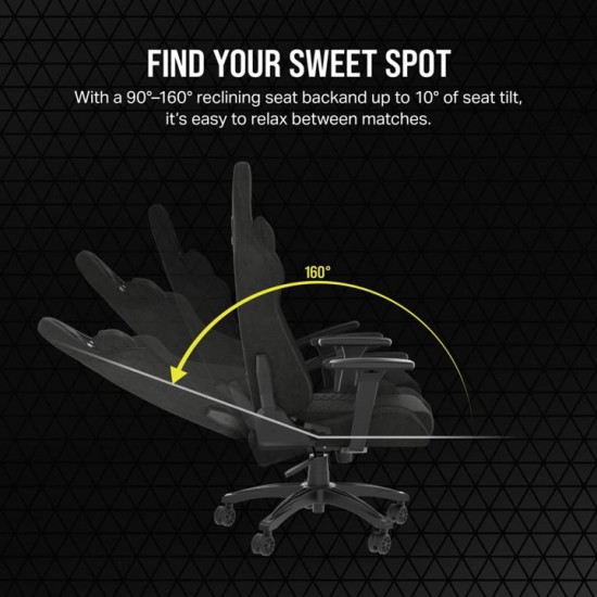 Corsair TC100 Relaxed Gaming Chair - Fabric Black/Grey