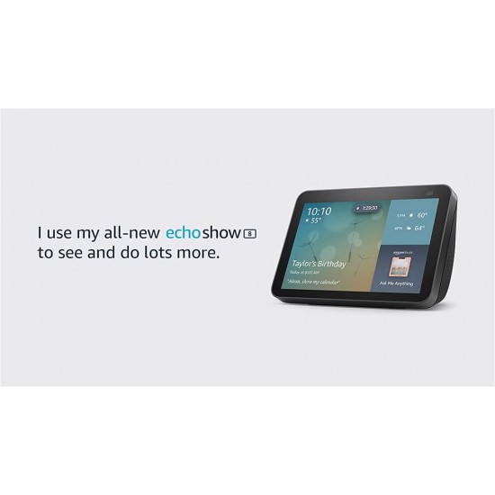 Echo Show 8 (2nd Gen, 2021 release), HD smart display with Alexa and 13 MP  camera, Glacier White