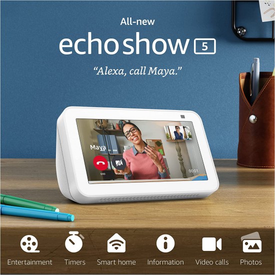 Echo Show 5 (2nd Gen, 2021 release), Smart display with Alexa and 2 MP  camera
