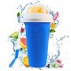 Magic Quick Frozen Smoothies Cup Cooling Cup Double Layer Squeeze Cup Slushy Maker (Blue)