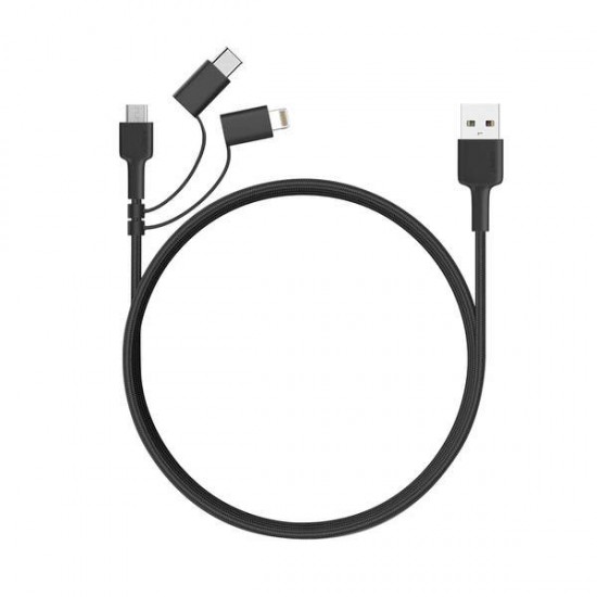 AUKEY CB-BAL5 3 In 1 MFI Lightning Cable With Micro USB & USB C Cable
