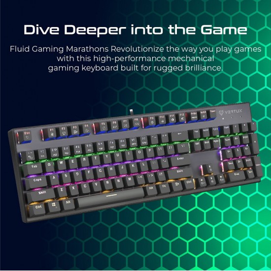 Vertux Gaming Tactical Advance Performance Mechanical Keyboard(Arabic)