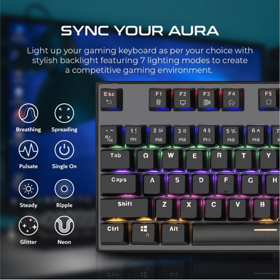 Vertux Gaming Tactical Advance Performance Mechanical Keyboard(Arabic)