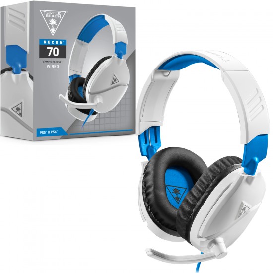 Turtle Beach Recon 70 White Gaming Headset for PlayStation 4 Pro, PlayStation 4, Xbox One, Nintendo Switch, PC, and Mobile - PlayStation 4  PlayStation 5