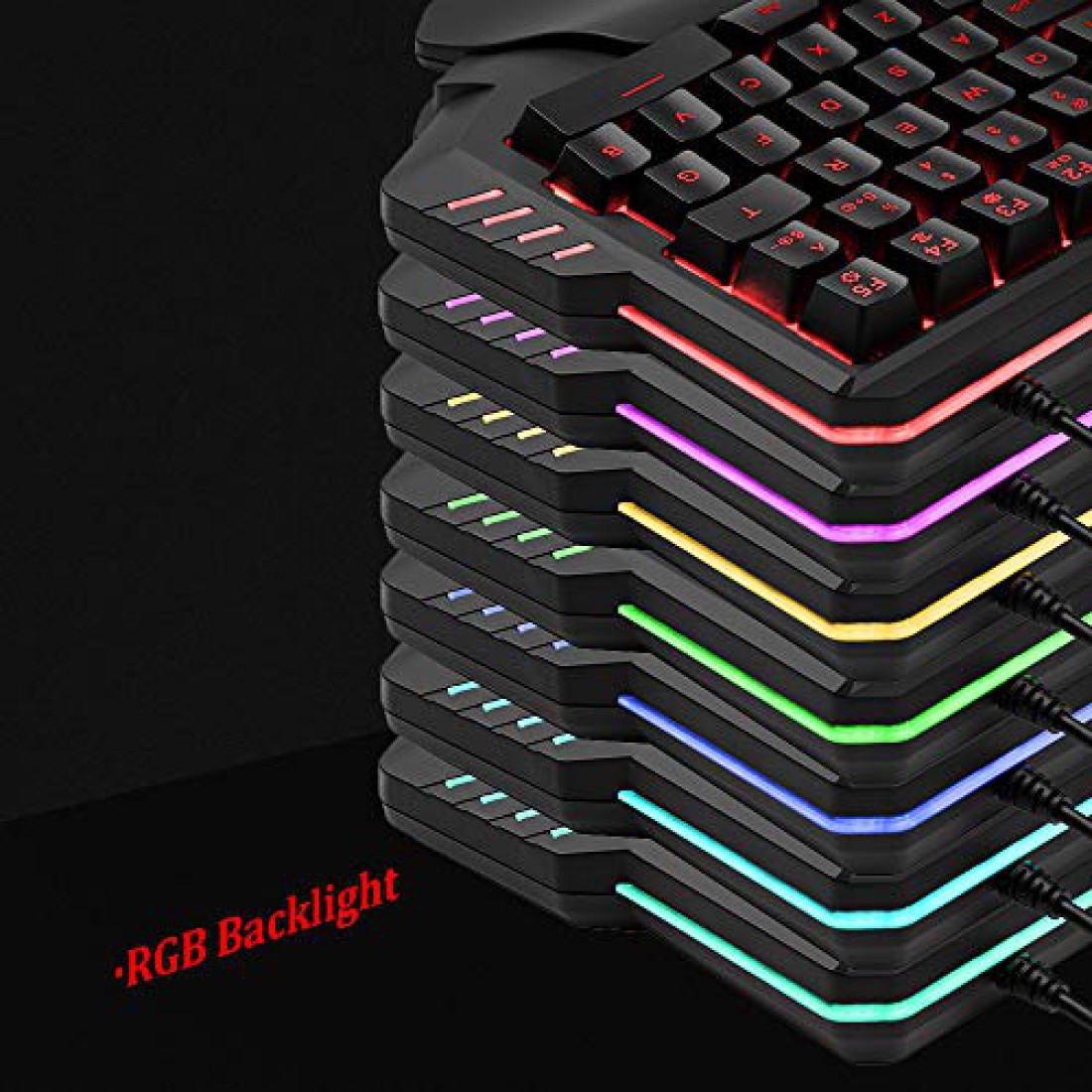 RedThunder G92 One-Handed Gaming Keyboard RGB Backlit Portable Mini ...