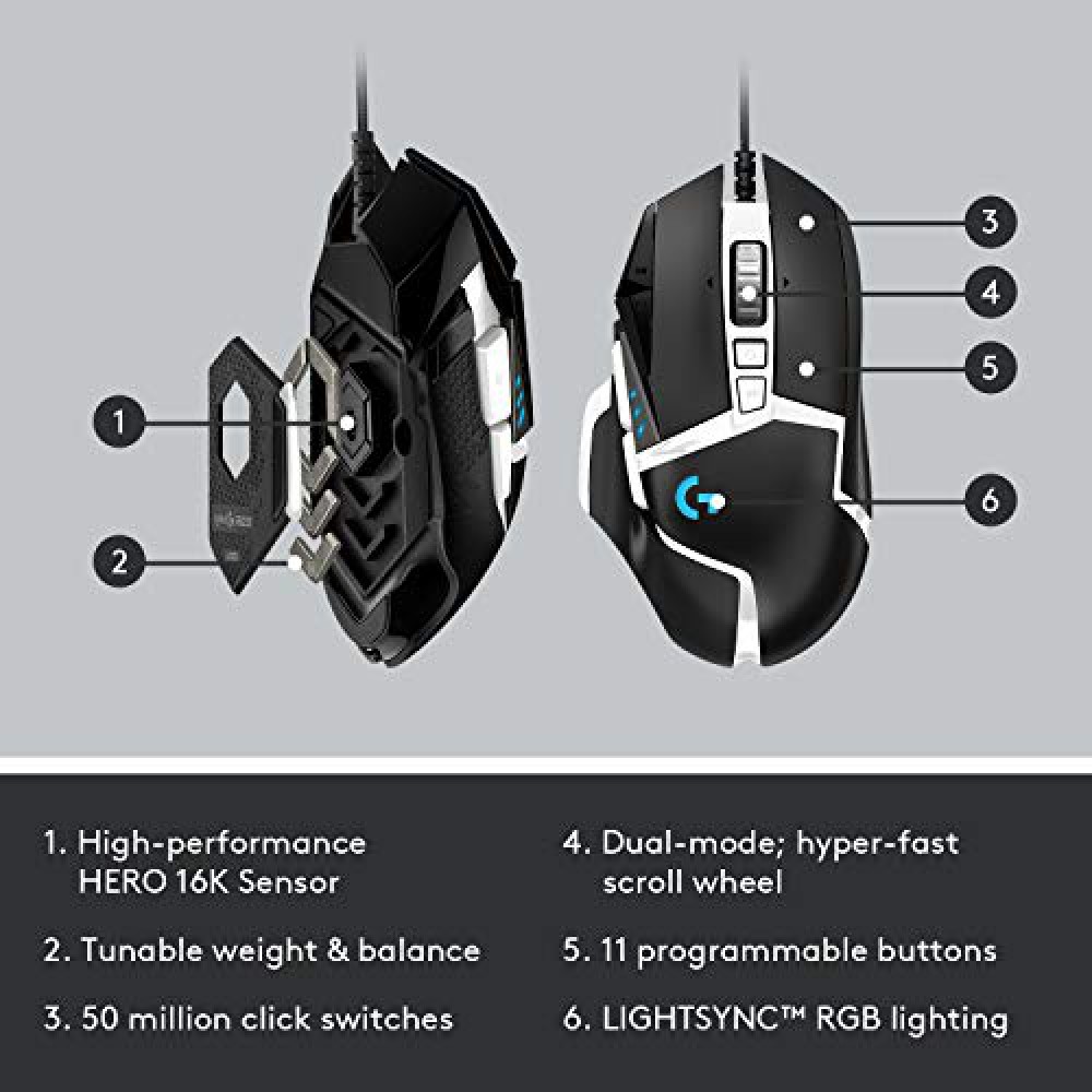 Logitech G502 Se Hero High Performance Rgb Gaming Mouse With 11 Programmable Buttons Icegames 0361