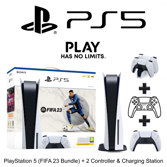 PlayStation 5 (FIFA 23 Bundle) + 2 Controller & Charging Station