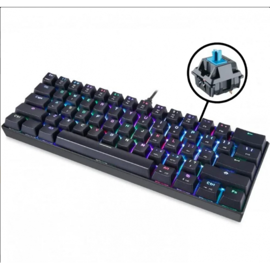 Motospeed CK61 Wired Mechanical RGB Gaming Keyboard [Black] - Blue Switches