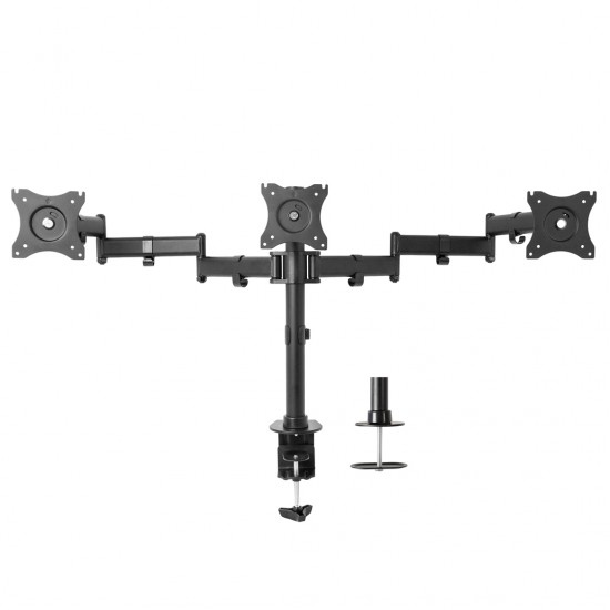 Triple Monitor Desk Mount, Height Adjustable Computer Monitor Stand Mount