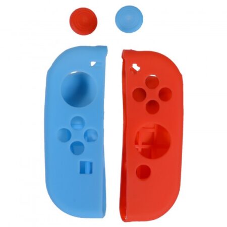 PRICE Joy Con Grips Anti-Slip Silicone Joy Con Gel Guards Skin Cover 4 - 1 Pair / 4pcs red and blue - L/R with Thumb Stick Caps for Nintendo Switch Joy Con Controller